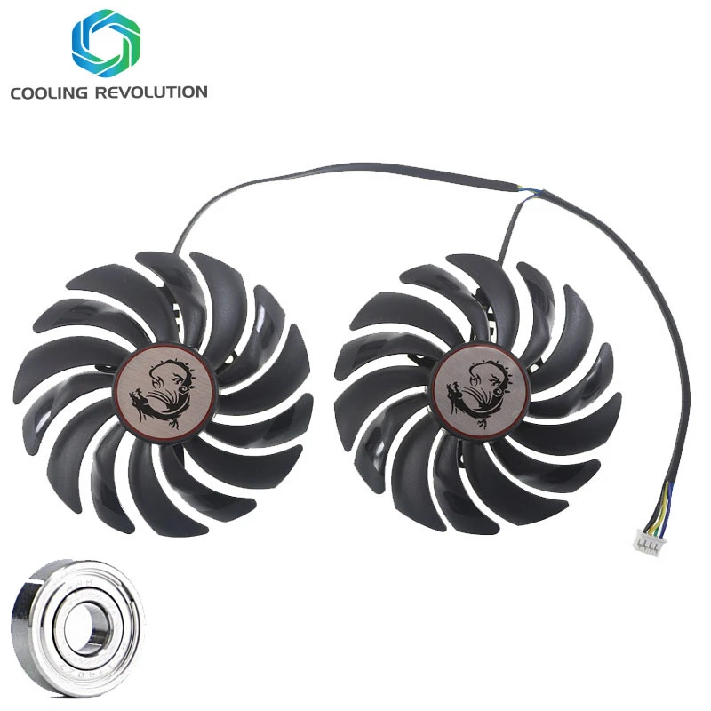 2PCS PLD10010B12HH DC12V 0.40A 4PIN FOR MSI GTX1080Ti 1080 1070 1060 RX470 480 570 580GAMING Graphics Card Cooler Fans PLD10010S