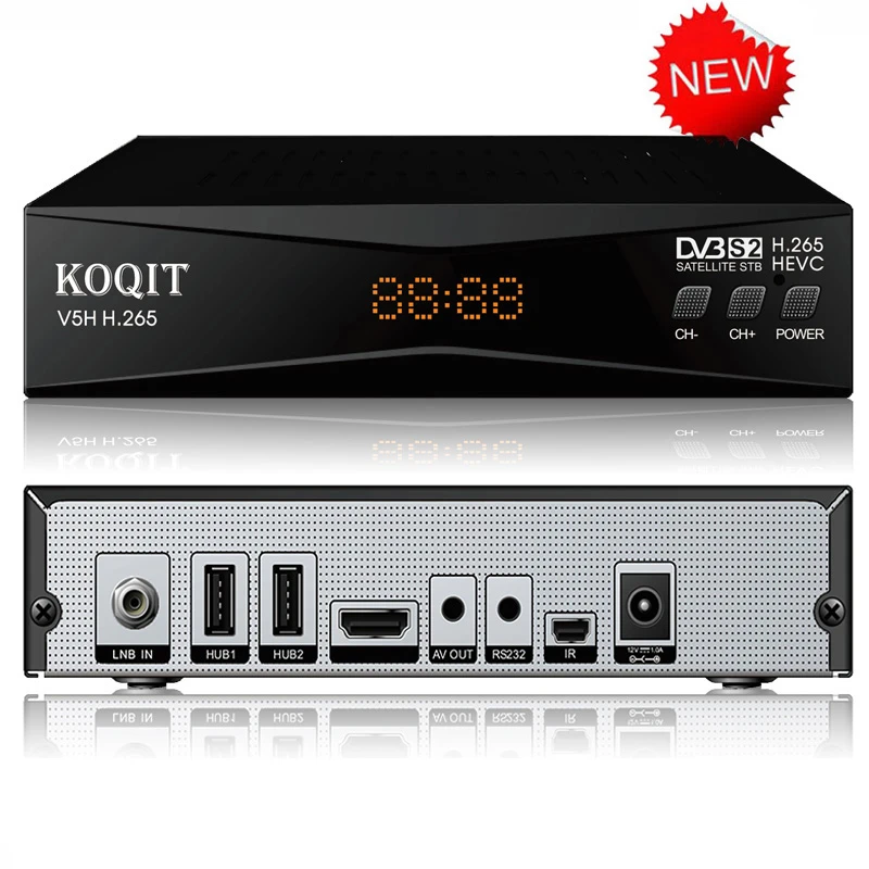 Koqit dvb s2 hevc 265 DVB-S2 Satellite Receiver Satellite Tv Receiver Mirror Screen IPTV Decoder DVB2IP Meecast Box h265 Youtube