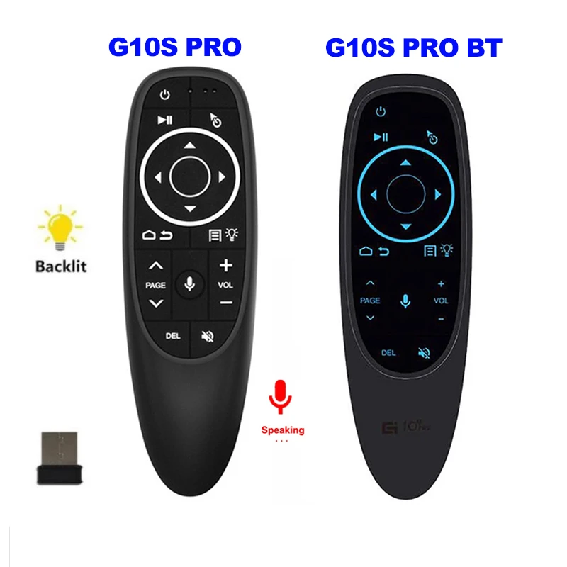 Backlit G10S Pro Air Mouse Mini Voice Search 2.4G Wireless Smart G10 Remote Control Gyro Sensing Microphone for Android tv box