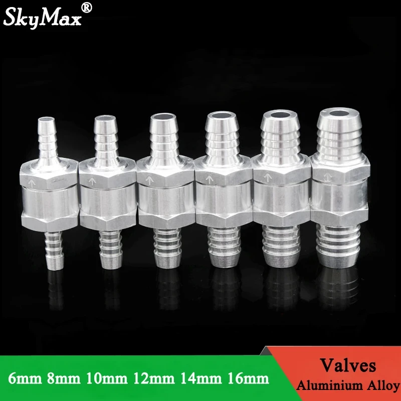 1/5pcs One Way 6/8/10/12/14/16mm Valves Aluminium Alloy Fuel Non Return Check Valve One Way Fit Carburettor