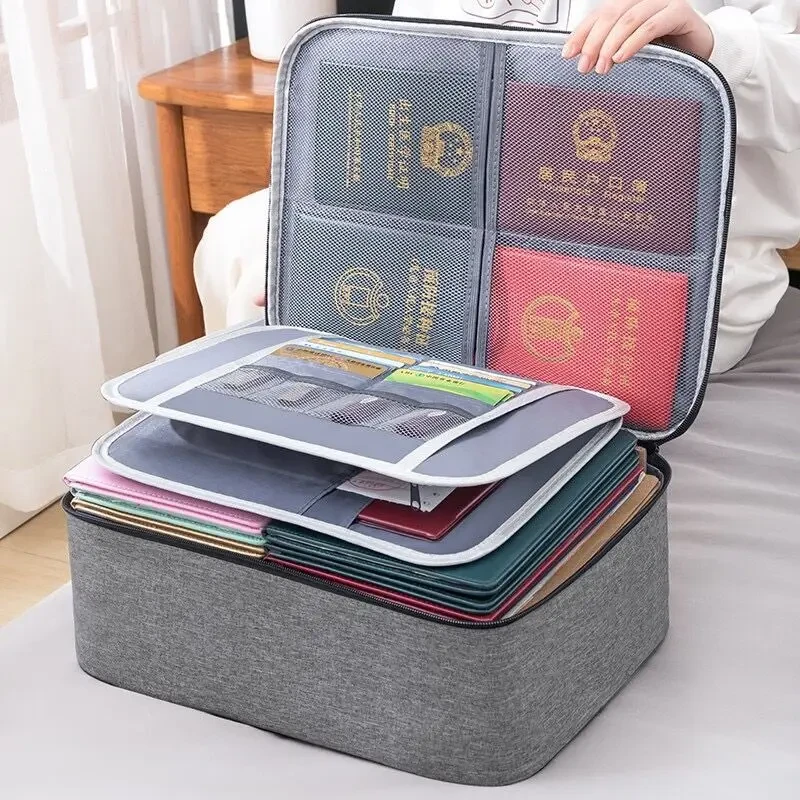 Document Organizer Briefcase A4 Folder Holder Men's Women's Bag Cover Purse Passport Home Safe Functional File Storage Case