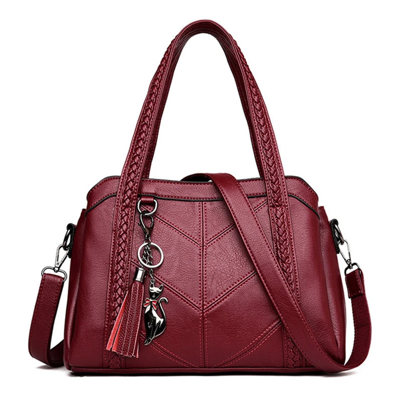 SMOOZA Women Casual Handbag Female Tote Bags Luxury Shoulder Bag For Women 2021 Ladies Vintage Bags Pu Leather Crossbody Bag