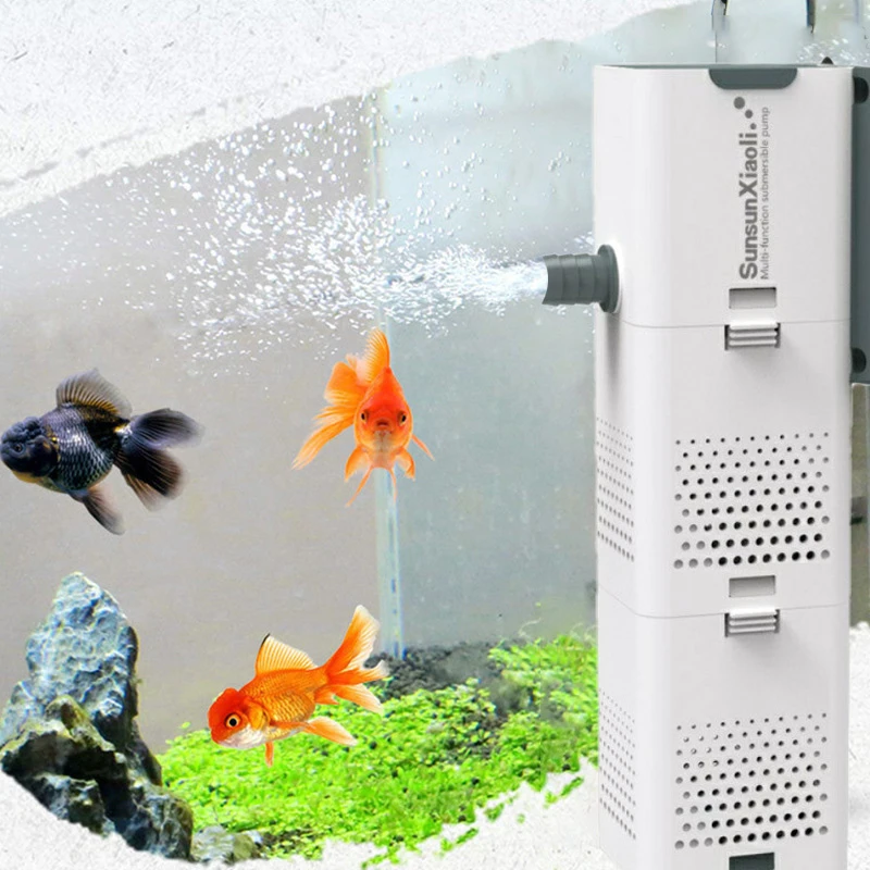 Aquarium Filter Pump 4 In 1 Fish Tank Submersible Air Oxygen Internal Pump aquarium air pump Wave pump aquarium powerhead pump