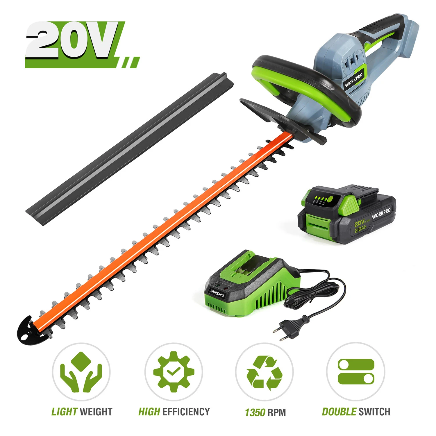 18-20V Electric Cordless Household Trimmer Hedge Trimmer Quick Charge Rechargeable Electric Trimmer Pruning Saw with Blade