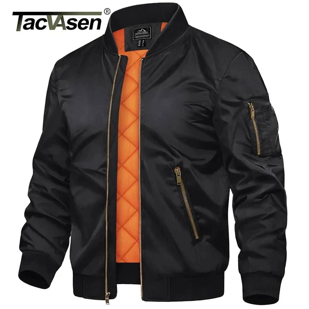 TACVASEN Winter Military Jacket Outwear Mens Cotton Padded Pilot Army Bomber Jacket Coat Casual Baseball Jackets Varsity Jackets