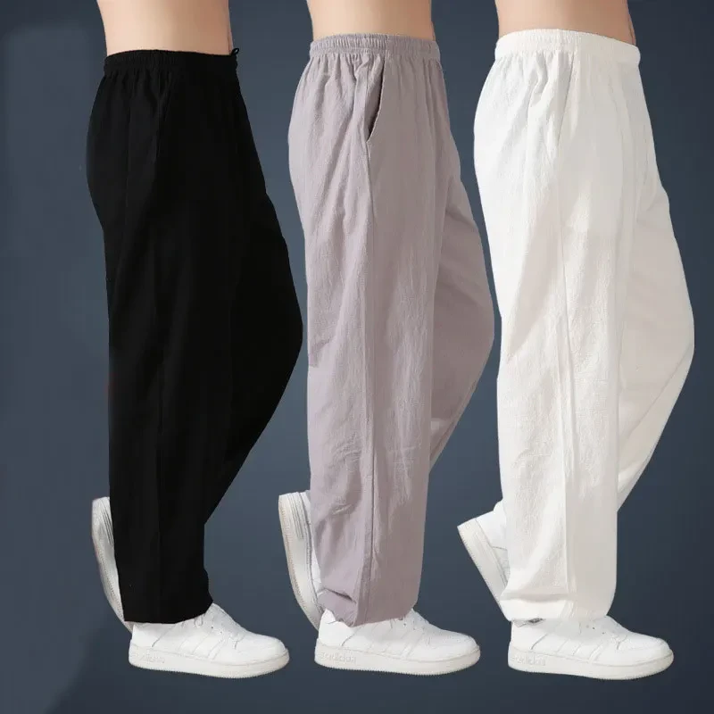 Loose Cotton Linen Pants For Men Harem Pants Men's Tai Chi Pants Martial Arts Kung Fu Summer Running Pants Yoga