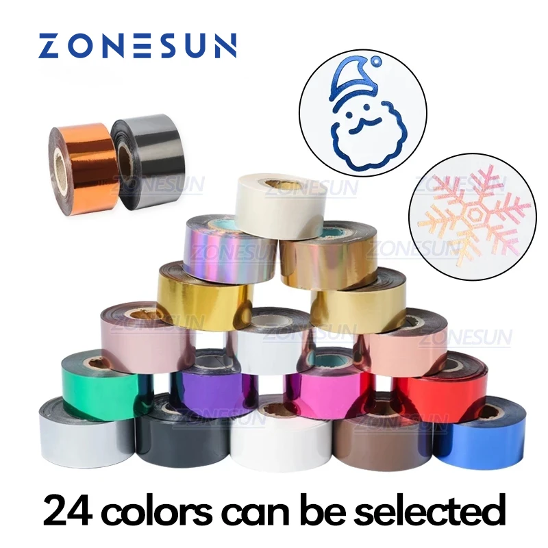 ZONESUN 3/4/5cm Gold Silver Rose Foil Rolls Leather Hot Foil Stamping Paper Heat Transfer Anodized Gilded Paper For Pencil Gift