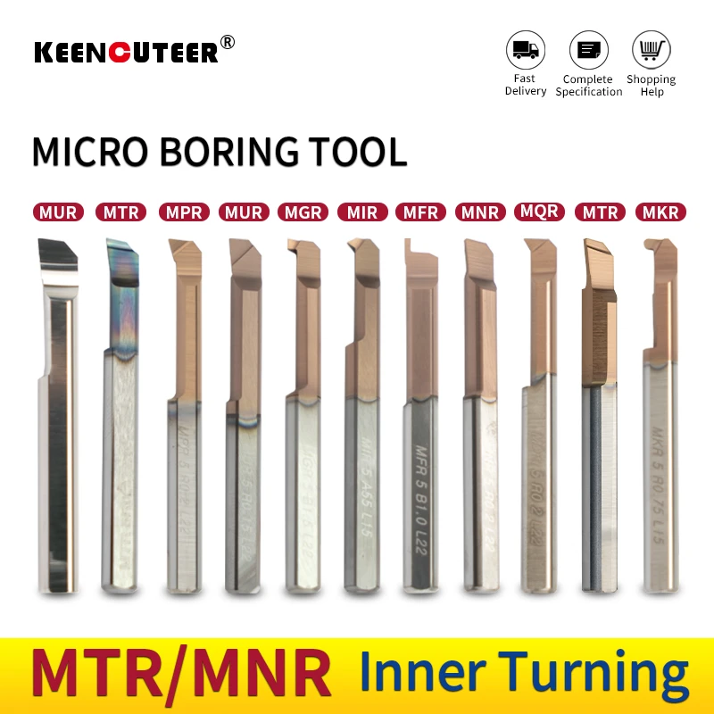 Carbide Lathe Boring Cutter Coated Mini Internal Turing Tool Copying Small Hole MTR MIR MNR MUR MGR 3mm 4mm 5mm 6mm 8mm