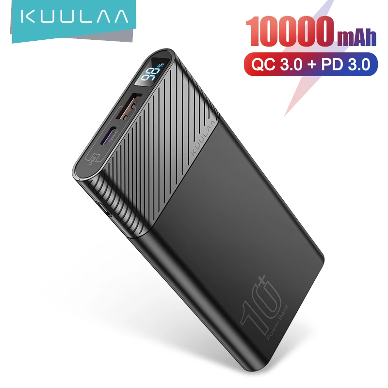 KUULAA Power Bank 10000mAh PowerBank Portable Charging Poverbank 10000 mAh USB External Battery Charger For Xiaomi Mi 10 iPhone