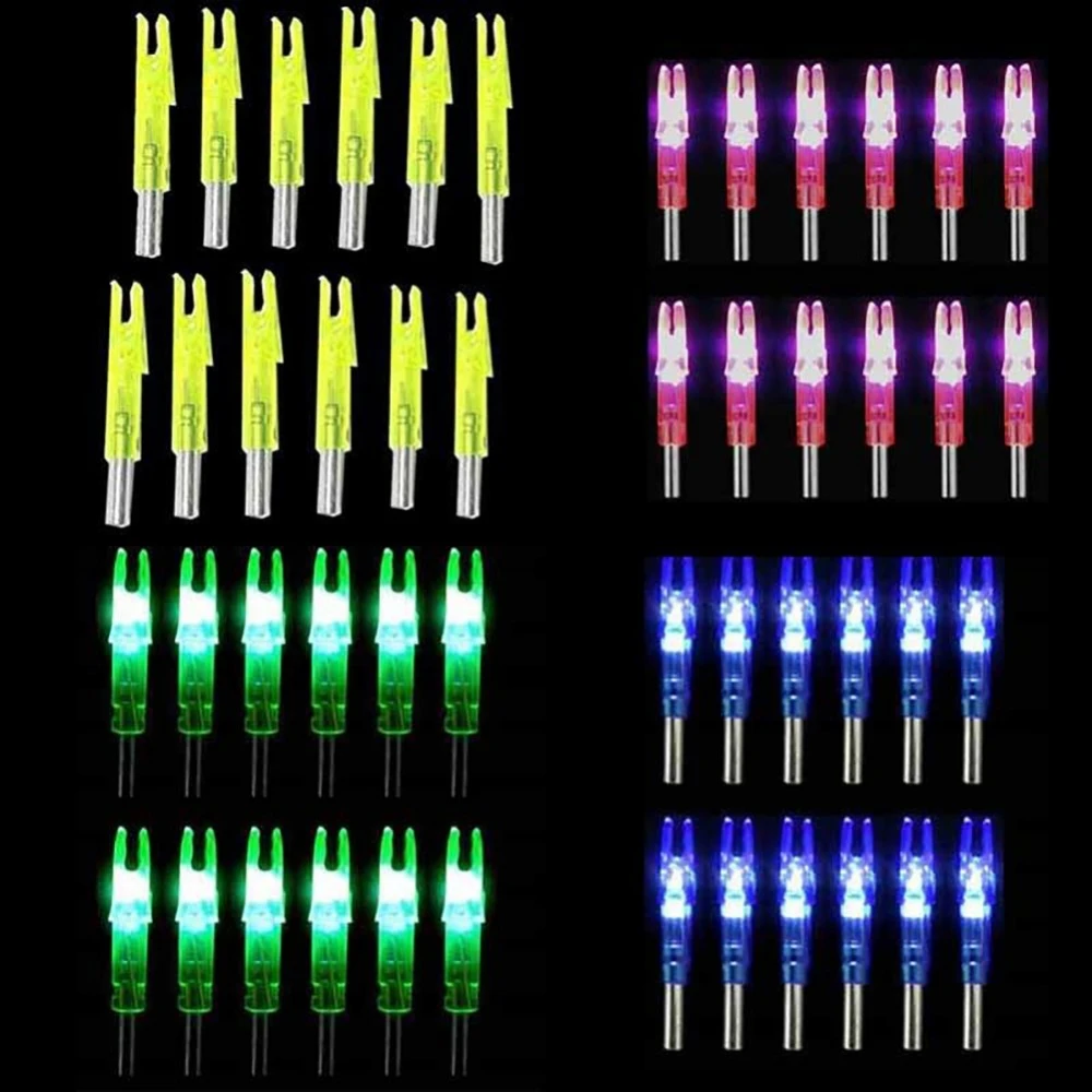 New High Quality 6pcs Hunting Shooting Luminous Lighted Compound Bow LED Glowing Arrow Nock Tail Fit 6.2mm Arrow Shaft #277514