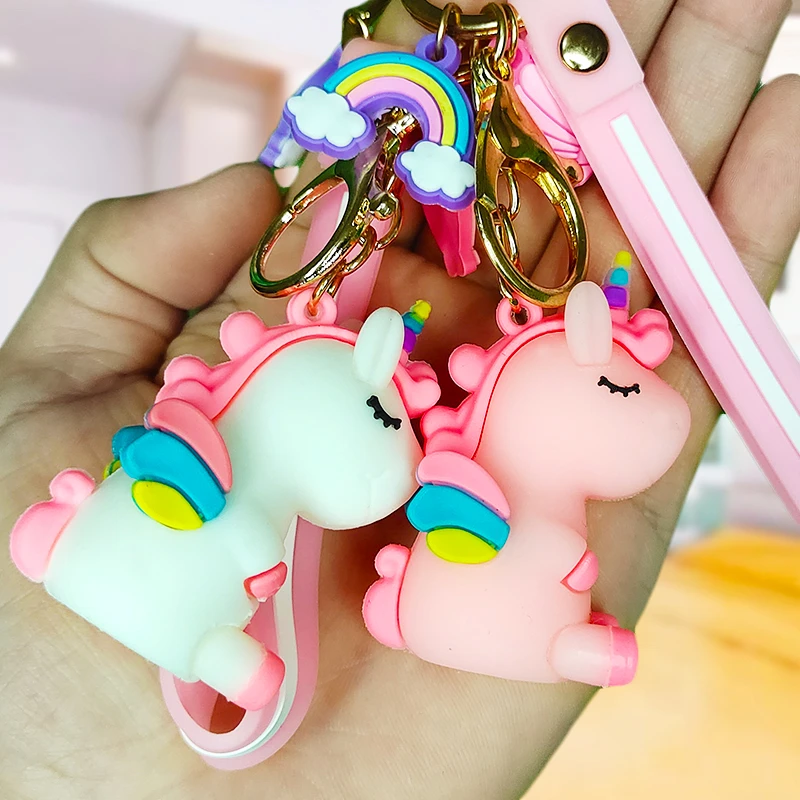 New PVC Keychain Dinosaur Lovers Cartoon Dolls Car Key Chain Cute Bag Keys Pendant Decoration Accessories Animal Chains Trendy