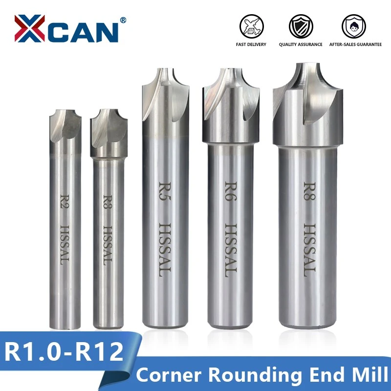 XCAN Corner Rounding End Mill R1.0-R12 HSS Radius Milling Cutter CNC Router Bit