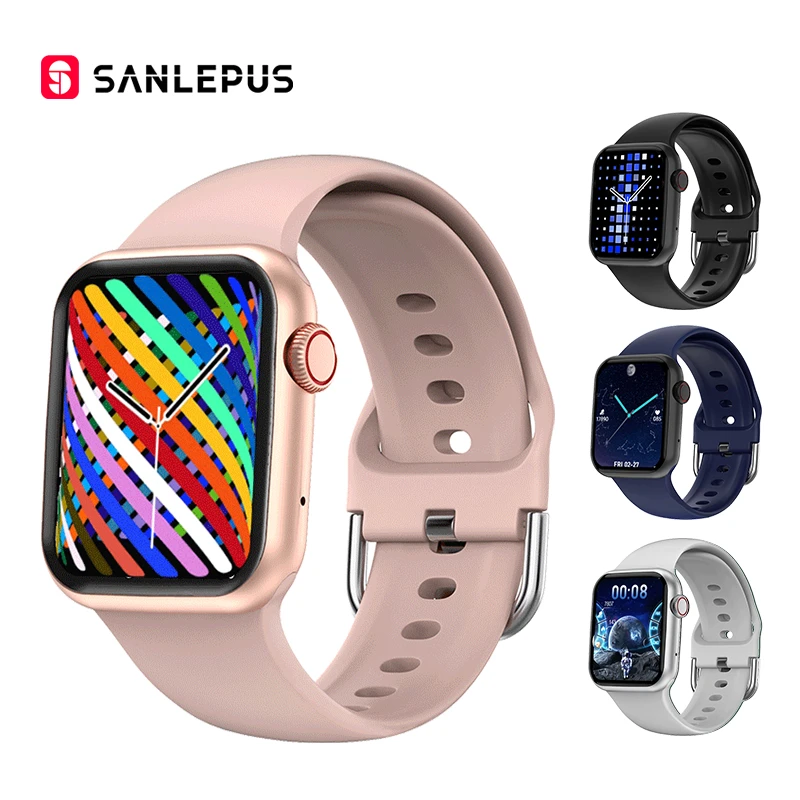 SANLEPUS 2021 Men Women Smartwatch Wireless Charging Bluetooth Call 1.8 inch HD Screen Smart Watch For Android Apple PK Series 7