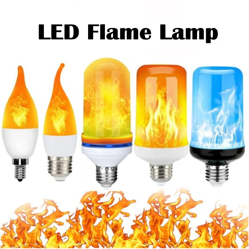 E27 LED Flame Bulb Fire E14 B22 lamp Corn Bulb Flickering LED Light Dynamic Flame Effect 3W 5W 9W 85V-265V for Home Lighting