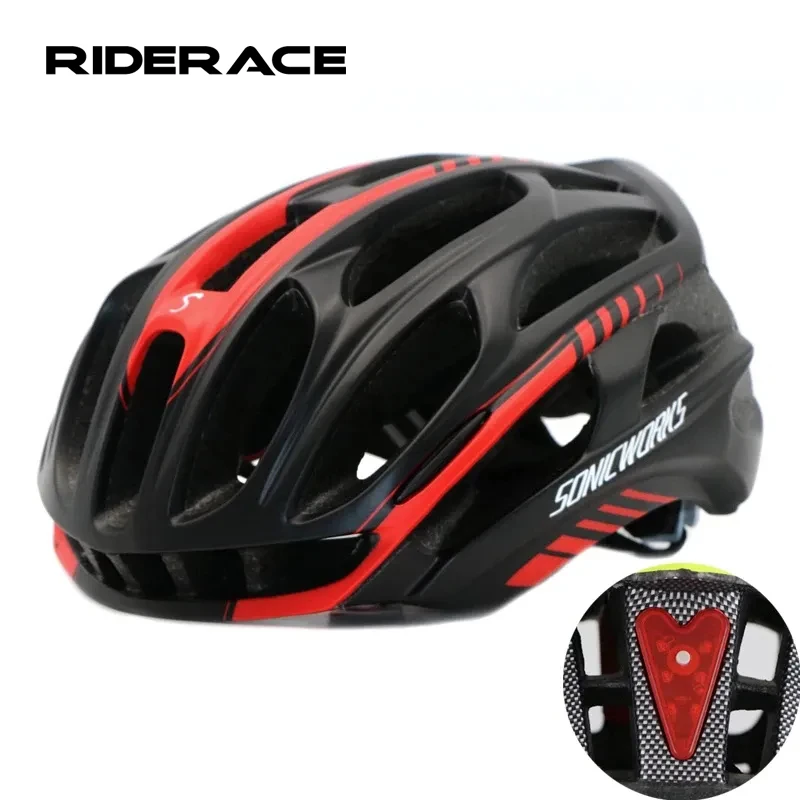 SONICWORKS Bicycle Helmet Cover With LED Lights MTB Mountain Road Cycling Bike Helmets Men Women Capaceta Da Bicicleta SW0002