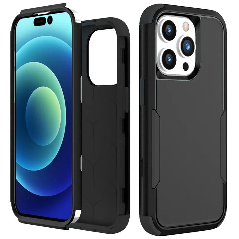 Shockproof Hybrid Armor Phone Case For iPhone 13 12 Pro 11 XR XS Max 8 7 Plus For iPhone 11 Pro Max Hard PC+TPU 2 in1 Back Cover