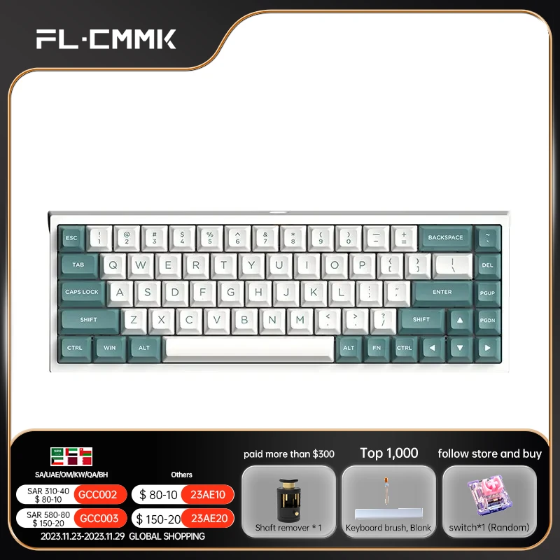 FL·ESPORTS FL680 Three-Mode Mechanical Keyboard 68 Keys RGB Hot-Swappable 2.4G Wireless Bluetooth Wired Win/Mac/iPad