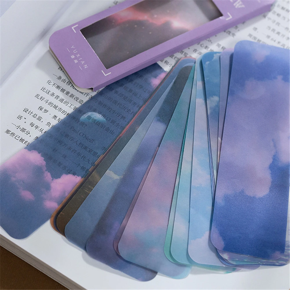 20sheets Creative Night Sky Series Bookmarks Sulfuric Acid Paper Book Labels Notebook Index Paper Reading Book Marks