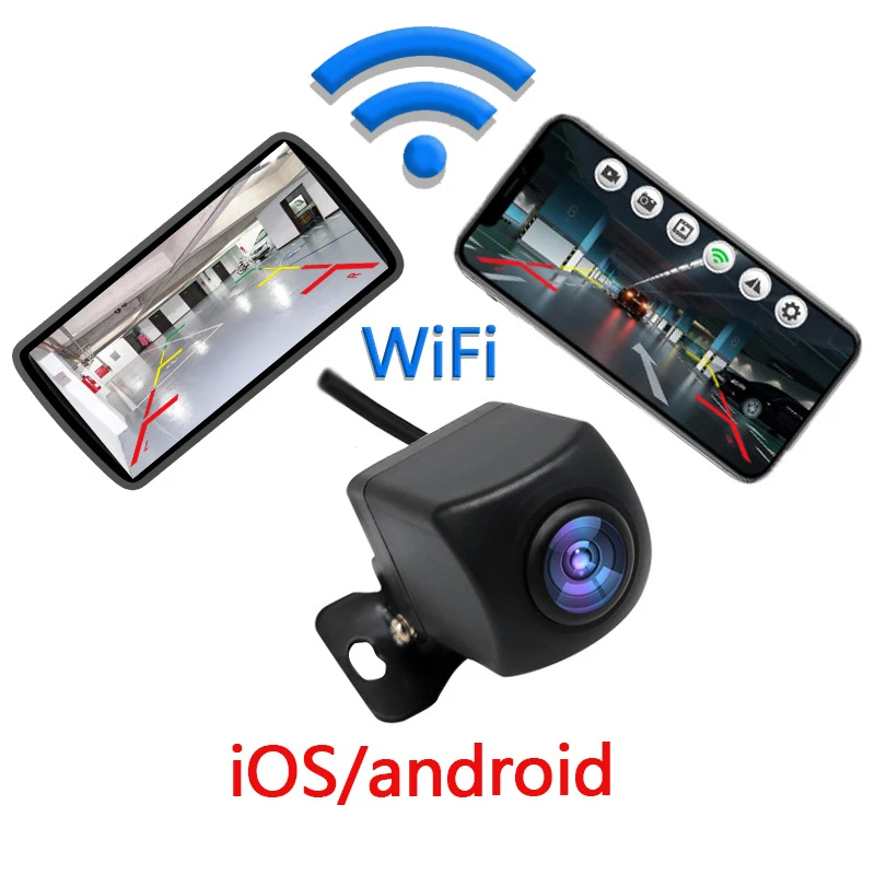 Wireless Car Rear View Camera WIFI 170 Degree WiFi Reversing Camera Dash Cam HD Night Vision Mini for iPhone Android 12V Cars