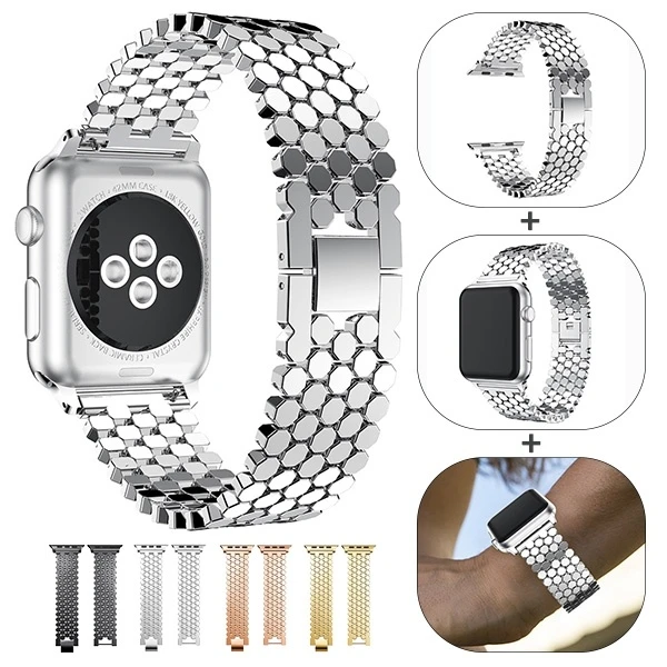 Stainless steel Band strap for Apple Watch Series 5 4 3 2 38MM 42MM  Replacement Strap For iwatch 40MM 44MM Watch Accessories