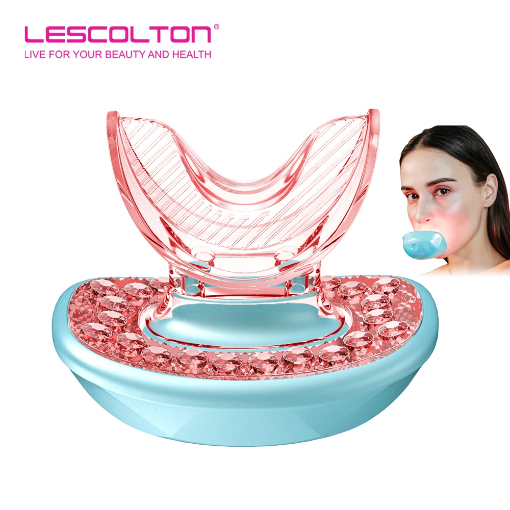 LESCOLTON Lip Plumper Enhancer Fuller Lips Rechargeable LED Light Therapy Silicone Lip Plumper Device Lip Care Tools for Women