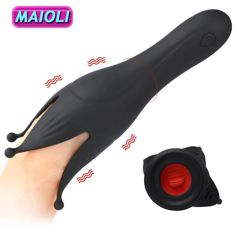 Male Masturbator Penis Vibrator Fantasty Climax Delay Trainer Stimulate Glans Vibrating Massager Stamina Trainer Sex Toy for Men