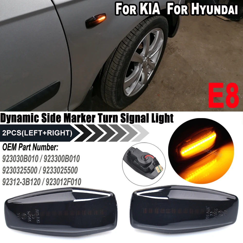 For Hyundai Flowing Water Indicator LED Side Marker Turn Signal Light For Elantra Getz Sonata XG Terracan Tucson i10 Coupe