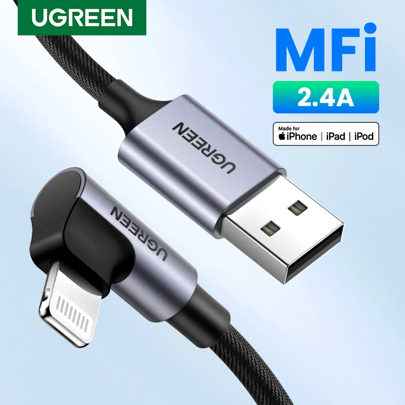 Ugreen USB Cable for iPhone 13 Mini Pro Max  2.4A Lightning Fast Charge Data Cable for iPhone X 11 8 Mobile Phone Charger Cable