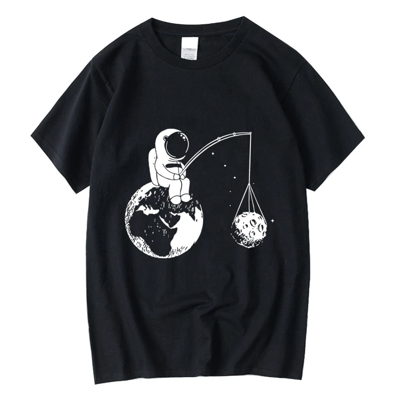 XIN YI Men's high quality t-shirt 100%cotton loose Funny design astronaut printing men's topsT-shirt cool tshirt male tee shirts