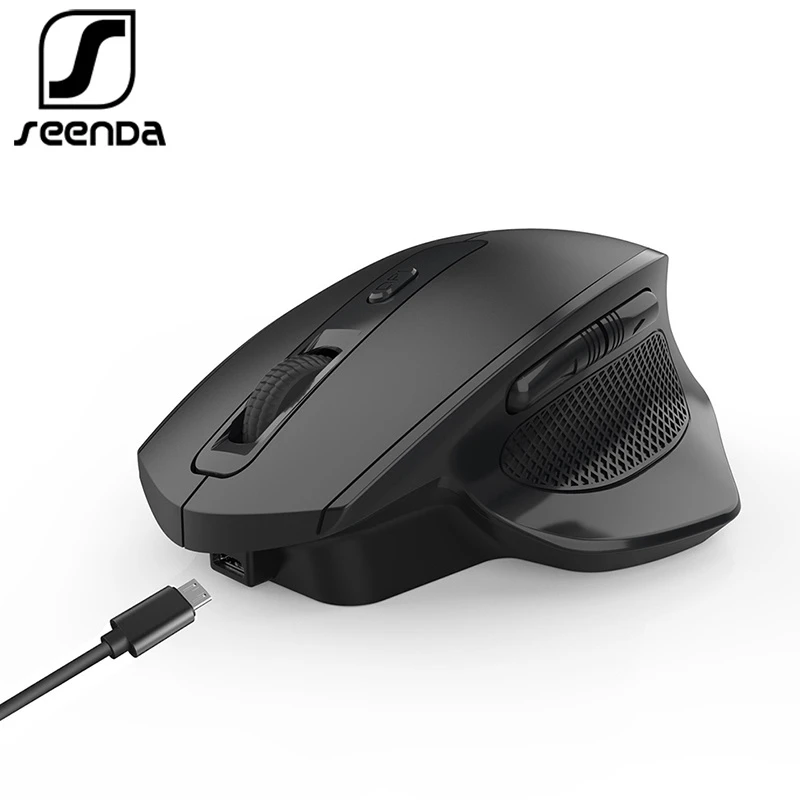 SeenDa 2.4G Wireless Mouse Rechargeable Gaming Mouse for Gamer Laptop Desktop USB Receiver Silent Click Mute Mice