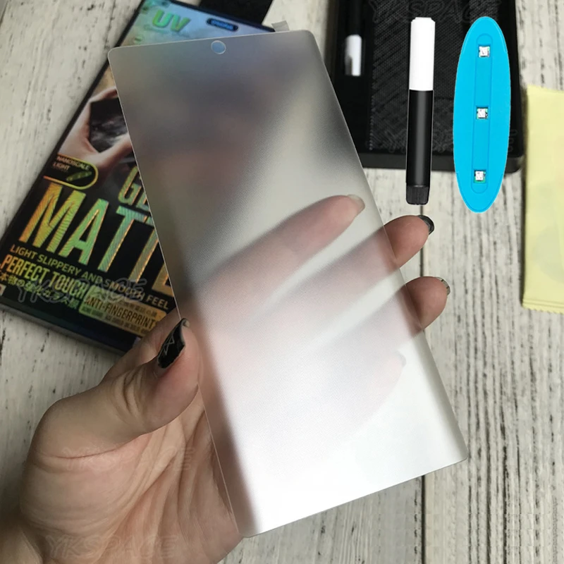 UV Liquid Full Glue Matte Tempered Glass For Samsung Galaxy S8 S9 S10 S20 S21 Note 8 9 10 Plus 20 Ultra 3D Screen Protector