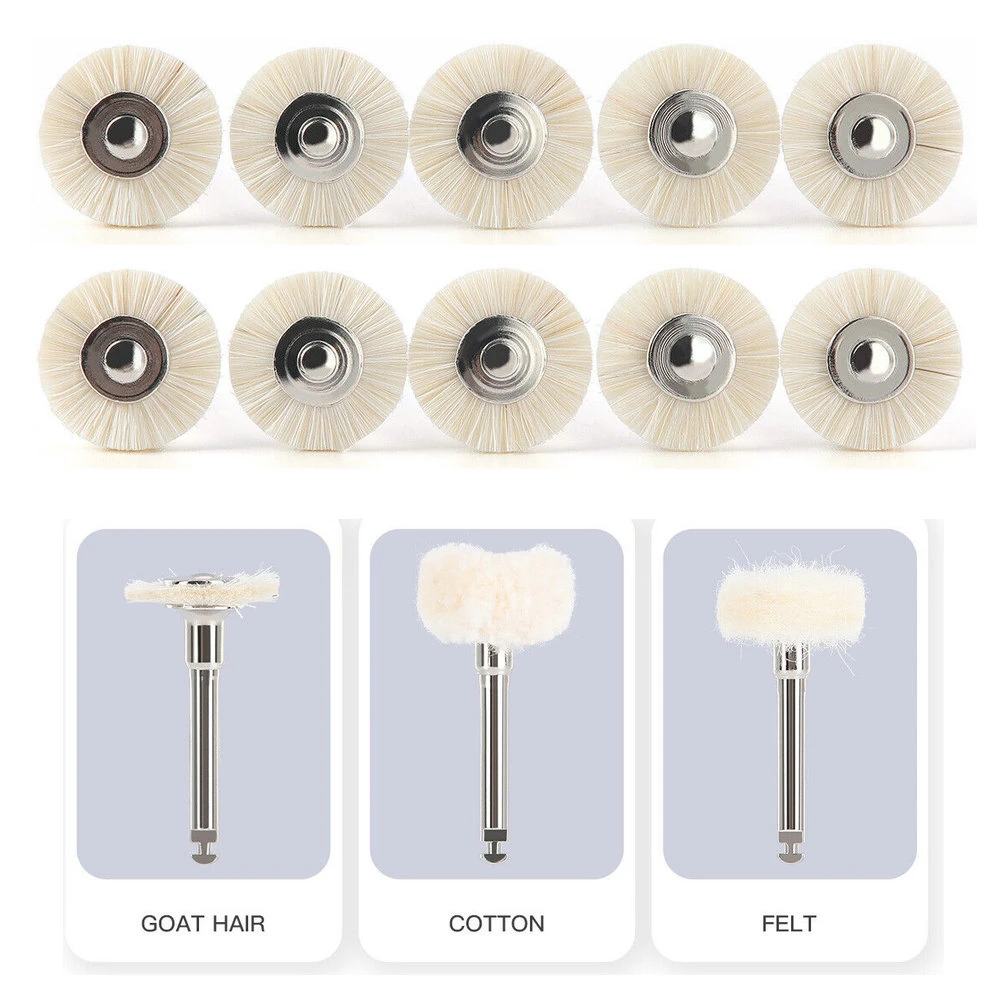 10pcs Dental Polishing Wheel Wool Cotton Polishing Brushes Polishers for Rotary Tools Jewelry Buffing 2.35mm Polishing Wheel