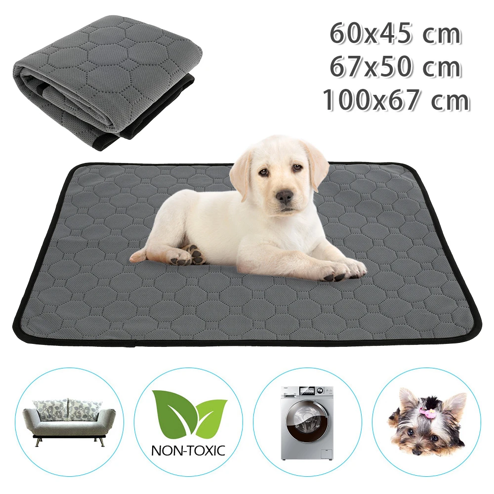 Anti-slip Dog Pee Pad Blanket Reusable Absorbent Tineer Diaper Washable Puppy Training Pad Pet Bed Urine Mat for Dog/Cat/Rabbit
