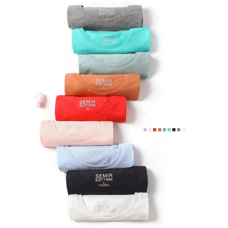 SEMIR summer cotton T shirts men 2021 simple o neck stretch solid new tops clothing casual tshirt man streetwear cool tee shirts