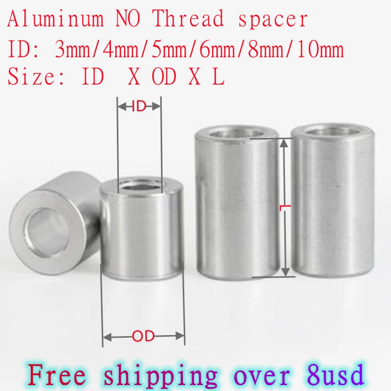 10-20pcs/lot M3 M4 M5 M6 M8 M10 Aluminum flat washer aluminum Bushing gasket Spacer  Non-threaded standoffs For RC Model Parts