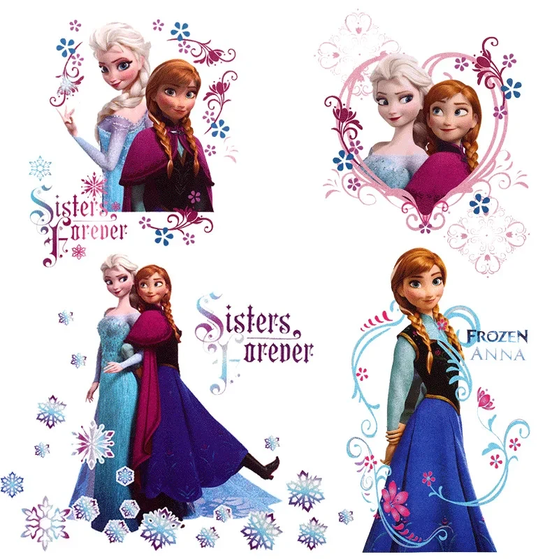 Disney Appliques Frozen Elsa Anna Cartoon Patches for Clothing Iron on Patch Eco-Friendly Clothes Stranger Things Heat Transfer