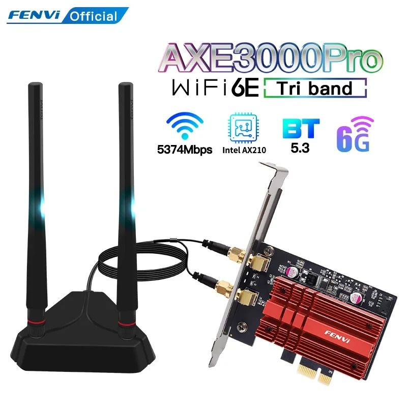 Wi-Fi 6E Intel AX210 Dual Band PCIe Wireless Wifi Network Adapter 2.4G/5G/6Ghz 2400M WiFi Card For Bluetooth5.2 PCI Express Wlan