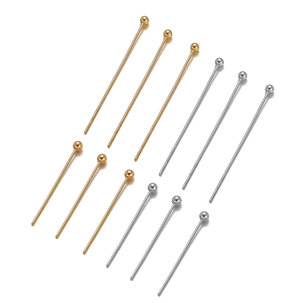 Semitree 100Pcs/Lot Copper Head Pins Beads T-pins for DIY Beads Pearls Jewelry Making Accessories Earring Findings Supplies