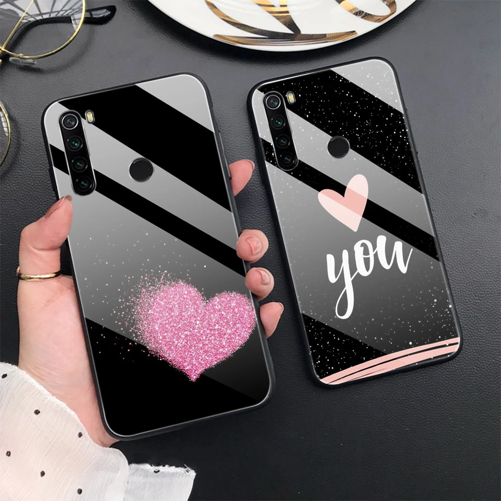 Heart Flower Case for Xiaomi Redmi Note 8 7 8A 7A 8T K20 6 Pro Mi 9 9T 10 8 Pro SE A3 A2 Lite CC9 F1 Glass Phone Cases Funda