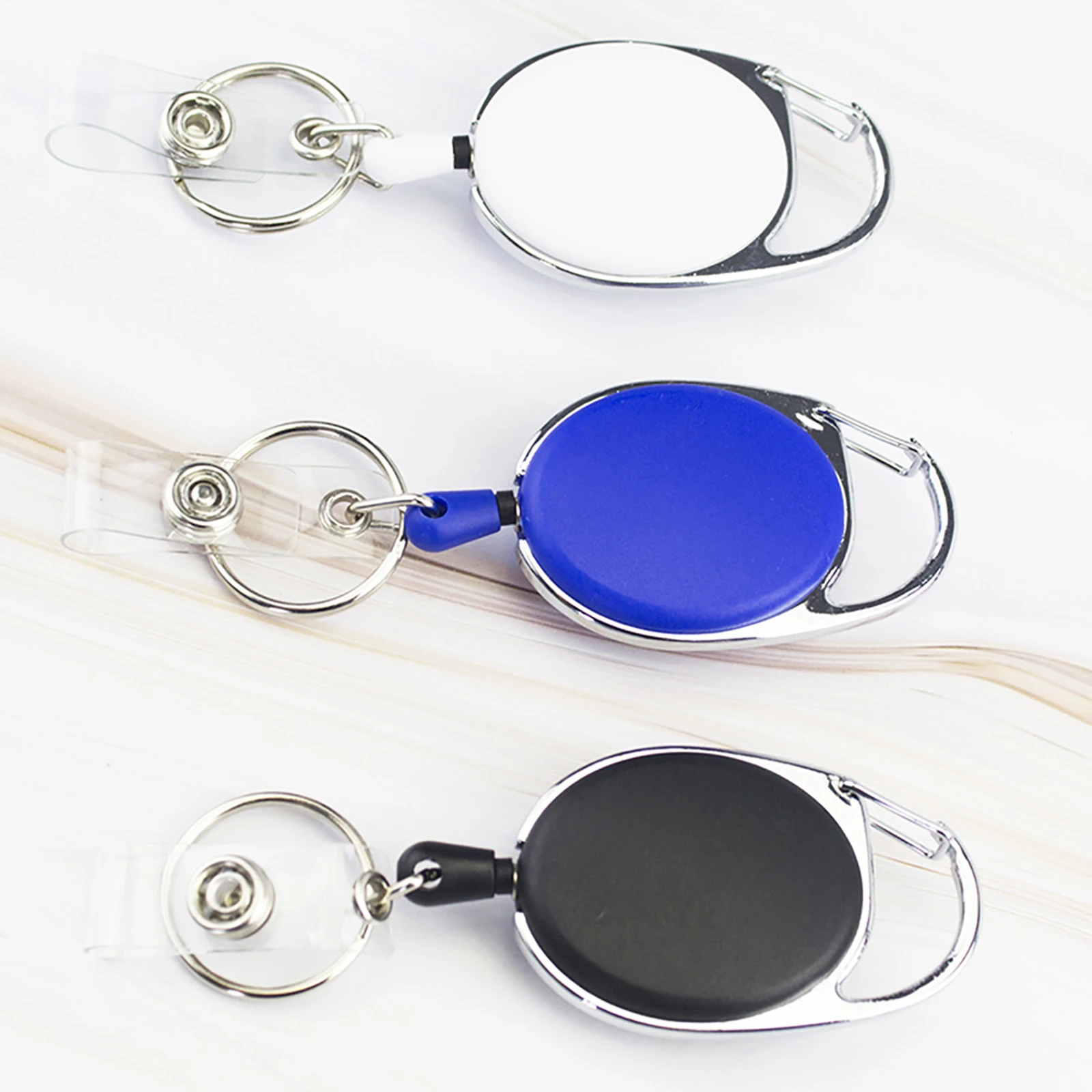 Button Strap&Key Ring Badge Reel Holder,Carabiner Hook Retractable ID Card Roller Clip, Waist clip Buckle ,Hospital Nurse Favor