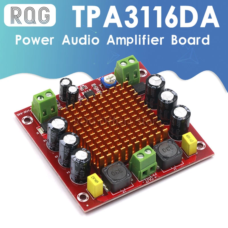 Digital Amplifier Board TPA3116DA TPA3116 150W D2 Mono Channel Digital Power Audio Amplifier Board XH-M544 DC 12V 24V