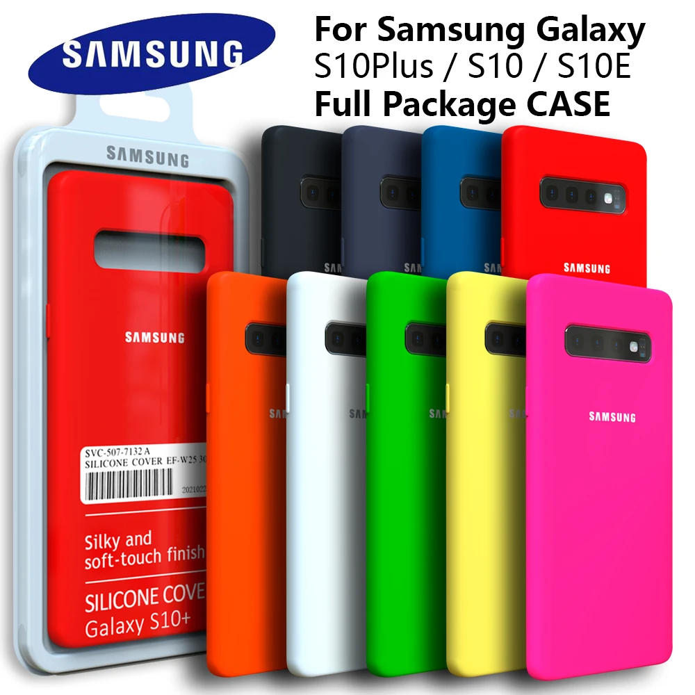 Original Samsung Galaxy S10 Plus Liquid Silicone Case Silky Soft-Touch Shell Cover For Galaxy S10 Lite S10E  S10+ S10plus S10 E