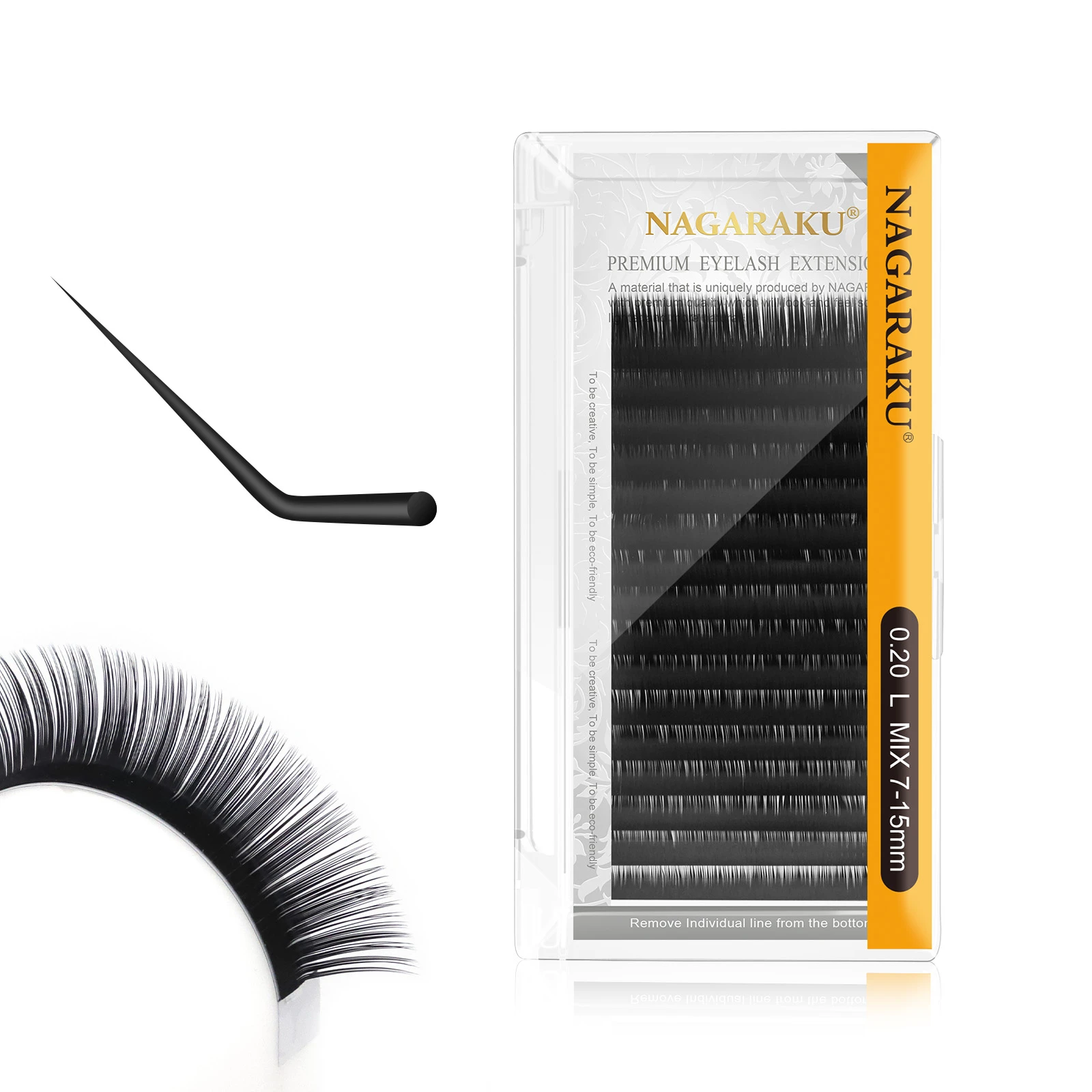 NAGARAKU  eyelash extension synthetic mink 16rows/case 7~15mm D N LC L mix premium natural  individual makeup maquiagem cilios