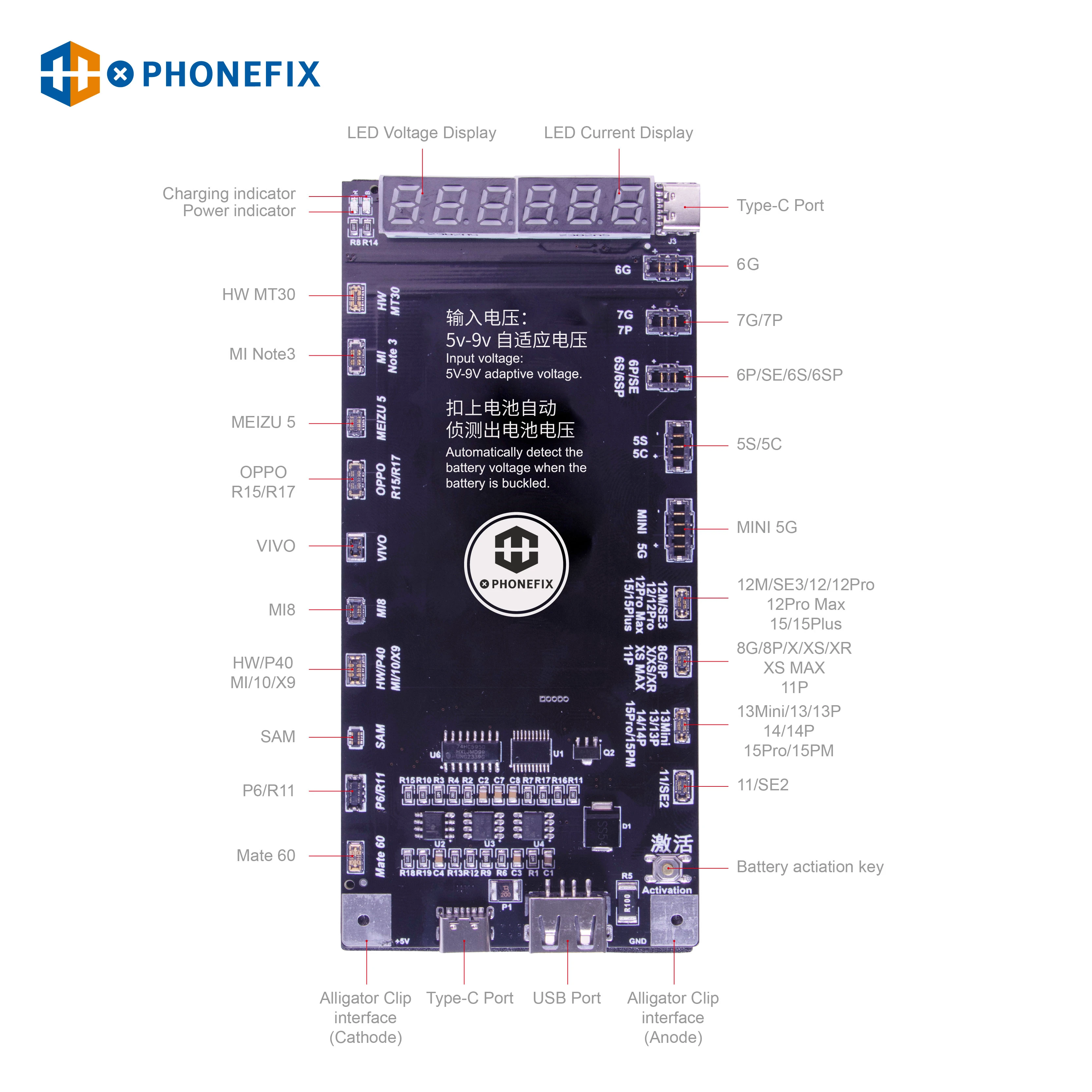 MECHANIC AP07 AD07 Activation Charging Board Compatible For iPhone 5-11promax and Android Phones Battery Charge Activation Plate