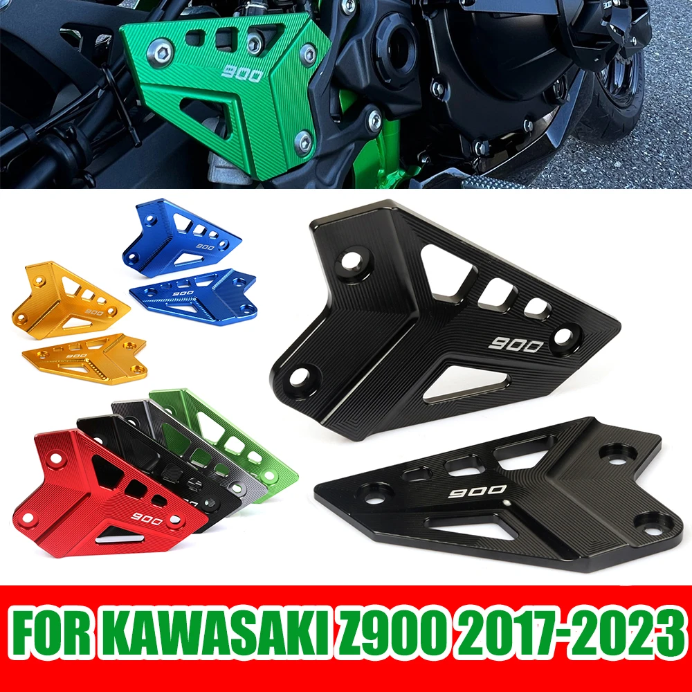 Aluminum Alloy Motorcycle FootPeg Footrest Rear Set Heel Plates Guard Protector For KAWASAKI Z900 Z 900 2017 2018 2019 2020 2021