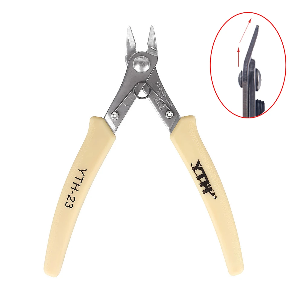 Oblique Mouth Industrial Electronic Cutting Pliers Stainless Steel Clamp Chinese Style Model Tobacco Wire Cutters Plier YTH-22