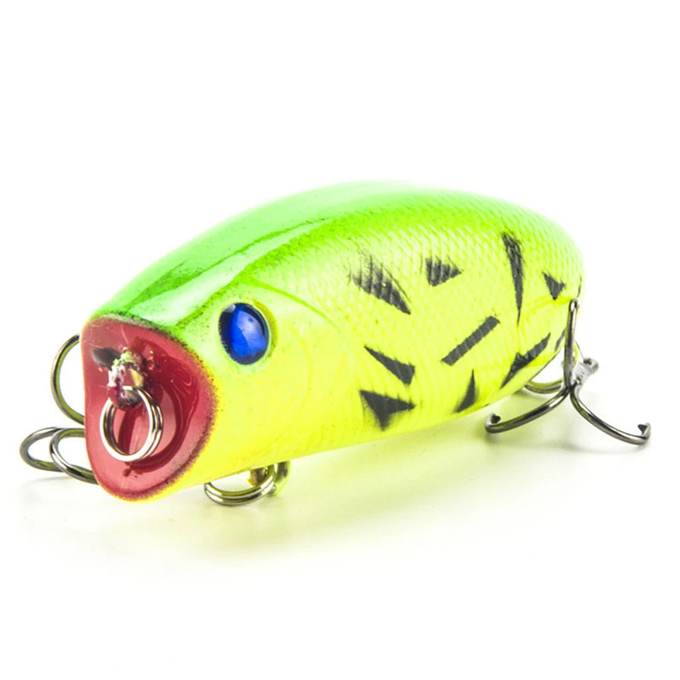 1Pcs 3D Eyes Fishing Lure 5.5cm 11g 8# Hooks Pesca Fish Lifelike Popper Lures Wobbler Isca Artificial Hard Bait Swimbait