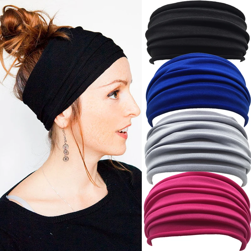 Wide Stretch Headbands Sport Yoga Gym Headband Hairband Head Bands for Women Elastic Head Wrap Band  Bandanas