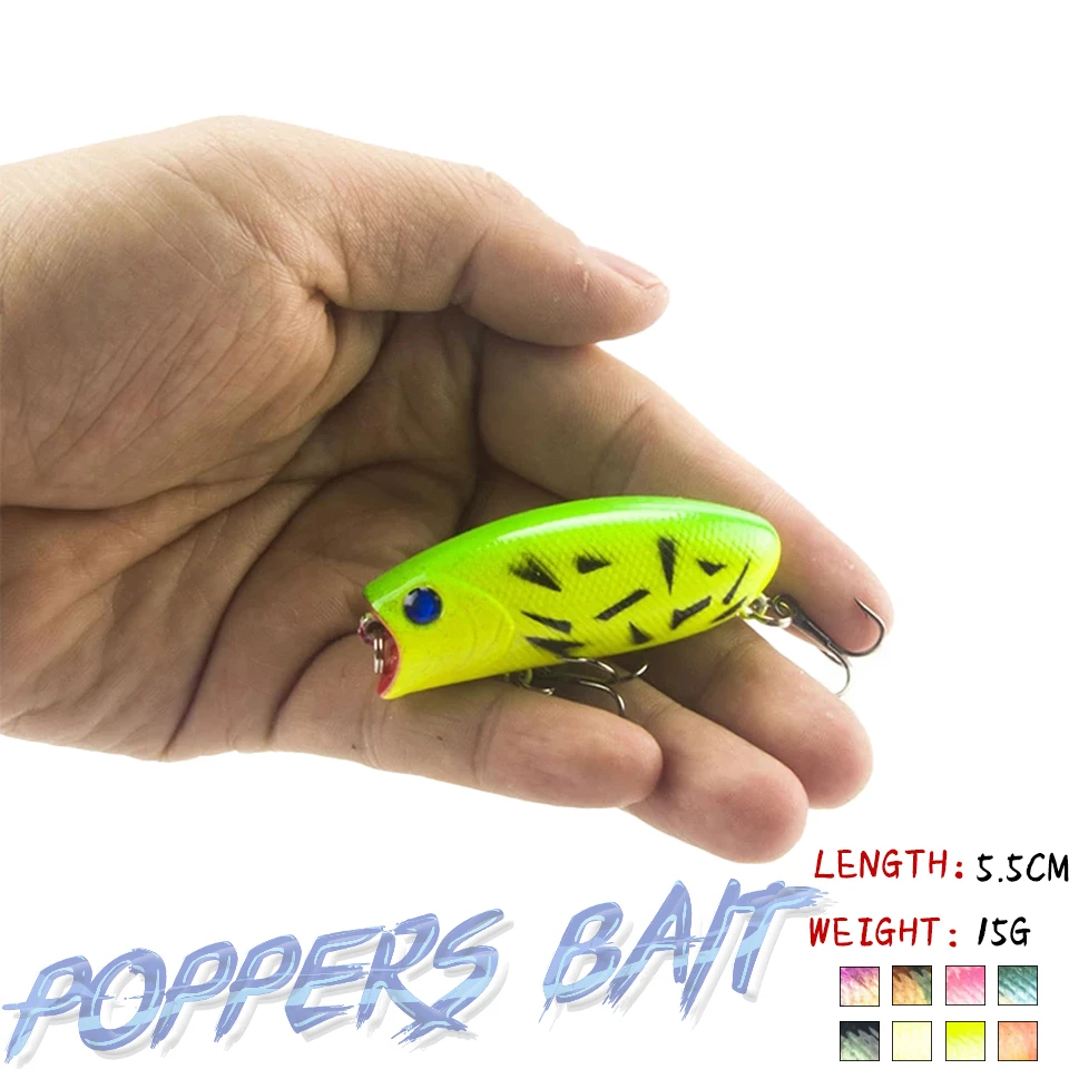 1PCS 11g/5.5cm Poppers Fishing lure top water pesca fish lures wobbler isca artificial hard bait Topwater swimbait