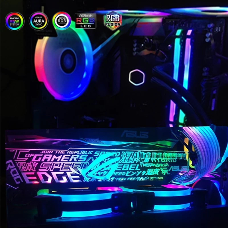 Customized Graphics Card Support Personalize Logo, Colorful/ RGB LED VGA GPU Stand Holder, Chassis Belief Light Pollution SYNC